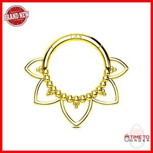 14K Solid Gold Cat Ear Helix Hoop Earring, 16G 8mm Cartilage Piercing Jewelry